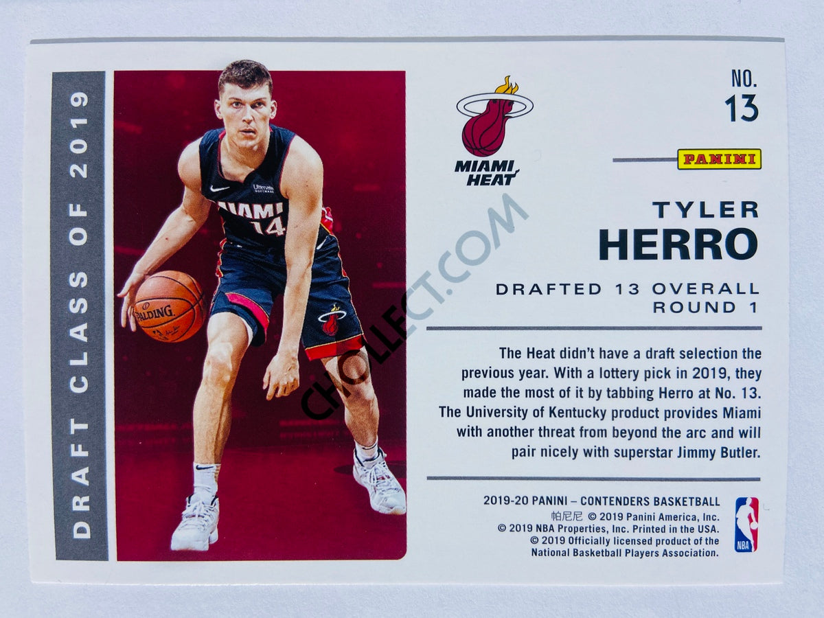 Tyler Herro - Miami Heat 2019-20 Panini Contenders Draft Class 2019 Rookie Card #13