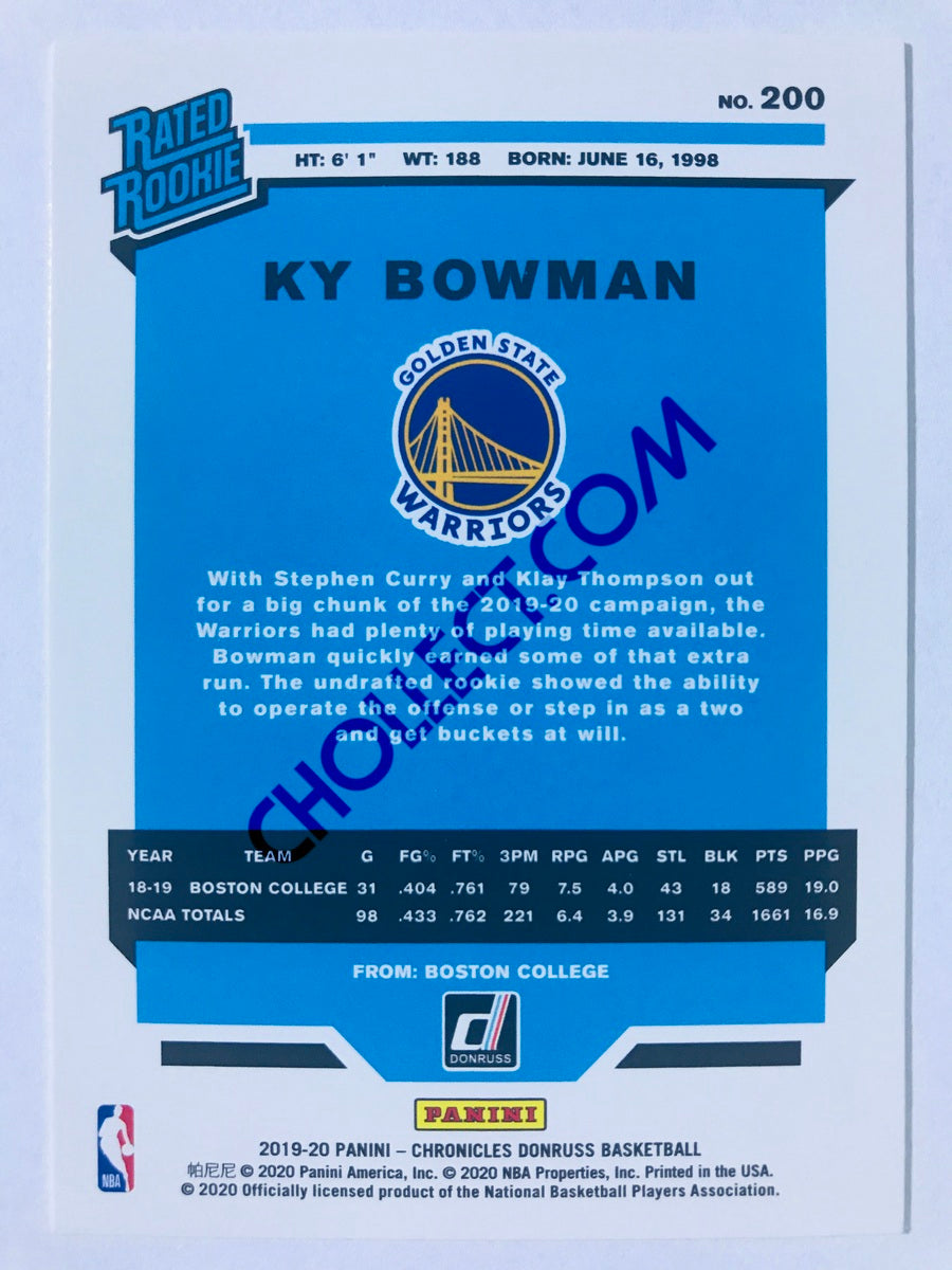Ky Bowman - Golden State Warrior 2019-20 Panini Chronicles Donruss Rated Rookie #200