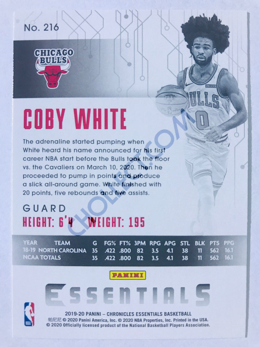 Coby White - Chicago Bulls 2019-20 Panini Chronicles Essentials RC Rookie #216