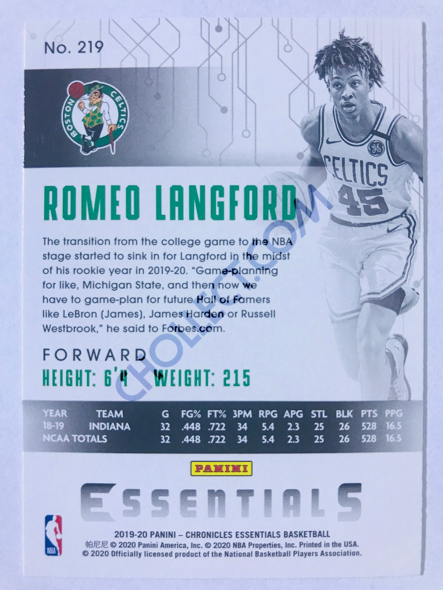 Romeo Langford - Boston Celtics 2019-20 Panini Chronicles Essentials RC Rookie #219