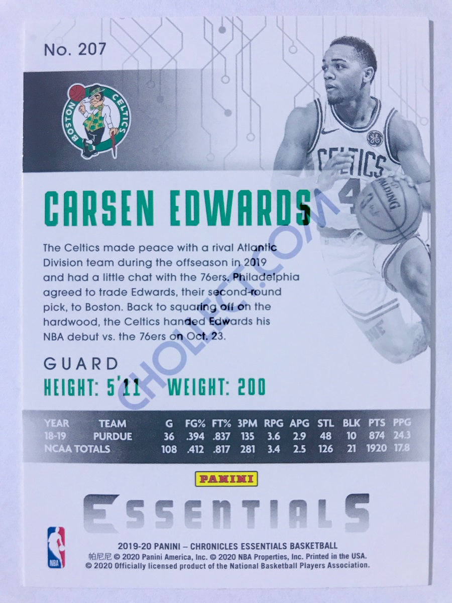 Carsen Edwards - Boston Celtics 2019-20 Panini Chronicles Essentials Pink Parallel RC Rookie #207