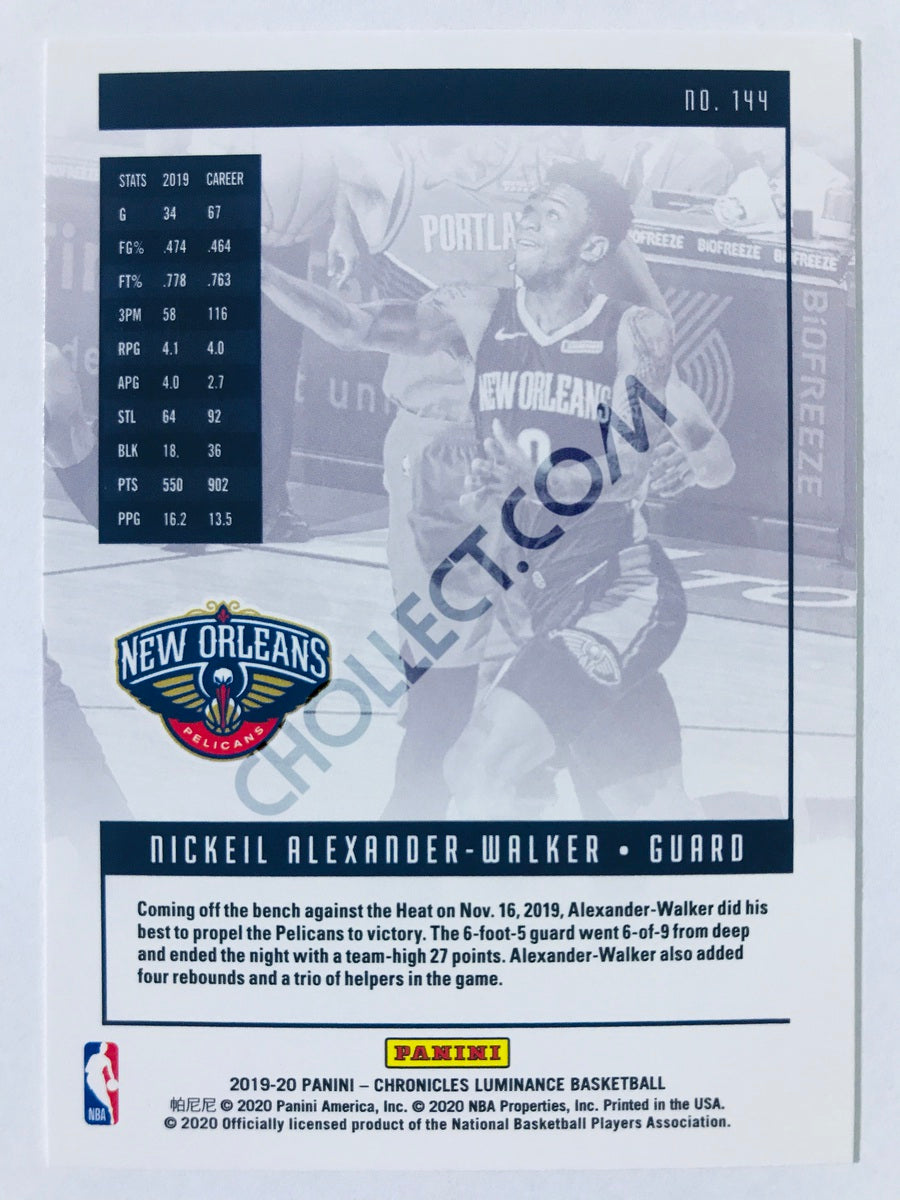Nickeil Alexander-Walker - New Orleans Pelicans 2019-20 Panini Chronicles Luminance RC Rookie #144