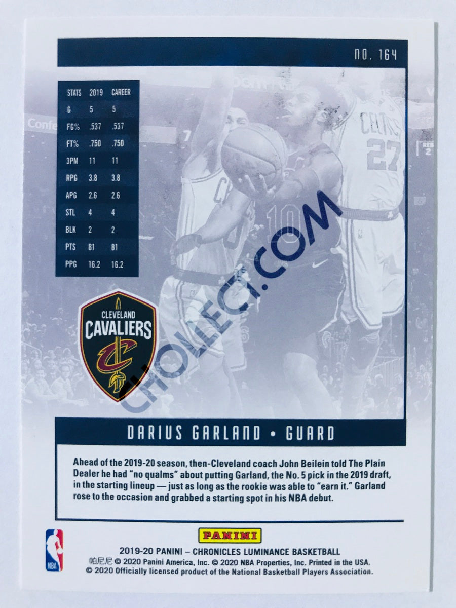 Darius Garland - Cleveland Cavaliers 2019-20 Panini Chronicles Luminance RC Rookie #164