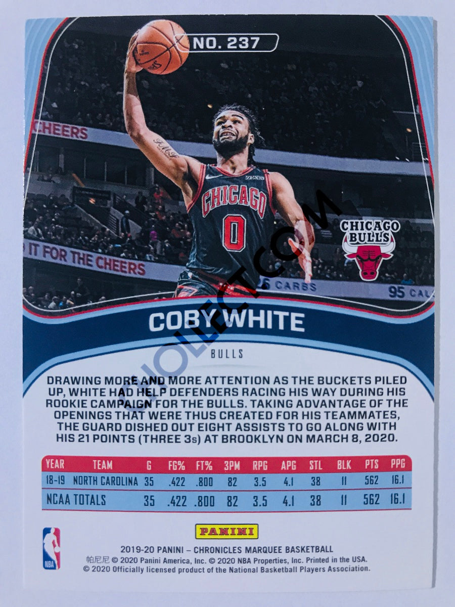 Coby White - Chicago Bulls 2019-20 Panini Chronicles Marquee RC Rookie #237