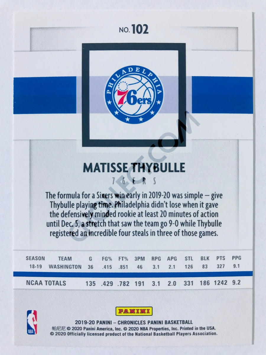 Matisse Thybulle - Philadelphia 76ers 2019-20 Panini Chronicles Panini RC Rookie #102