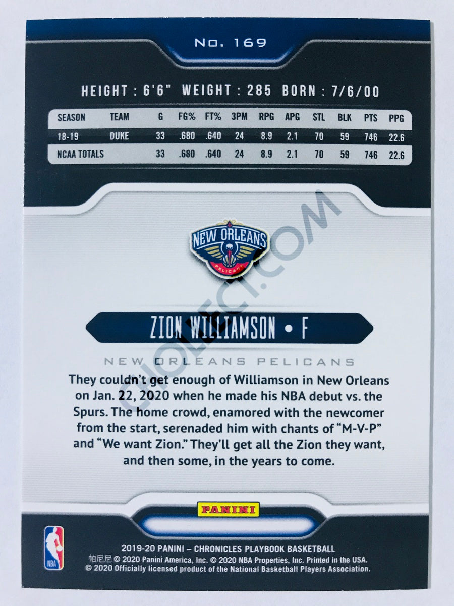 Zion Williamson - New Orleans Pelicans 2019-20 Panini Chronicles Playbook RC Rookie #169