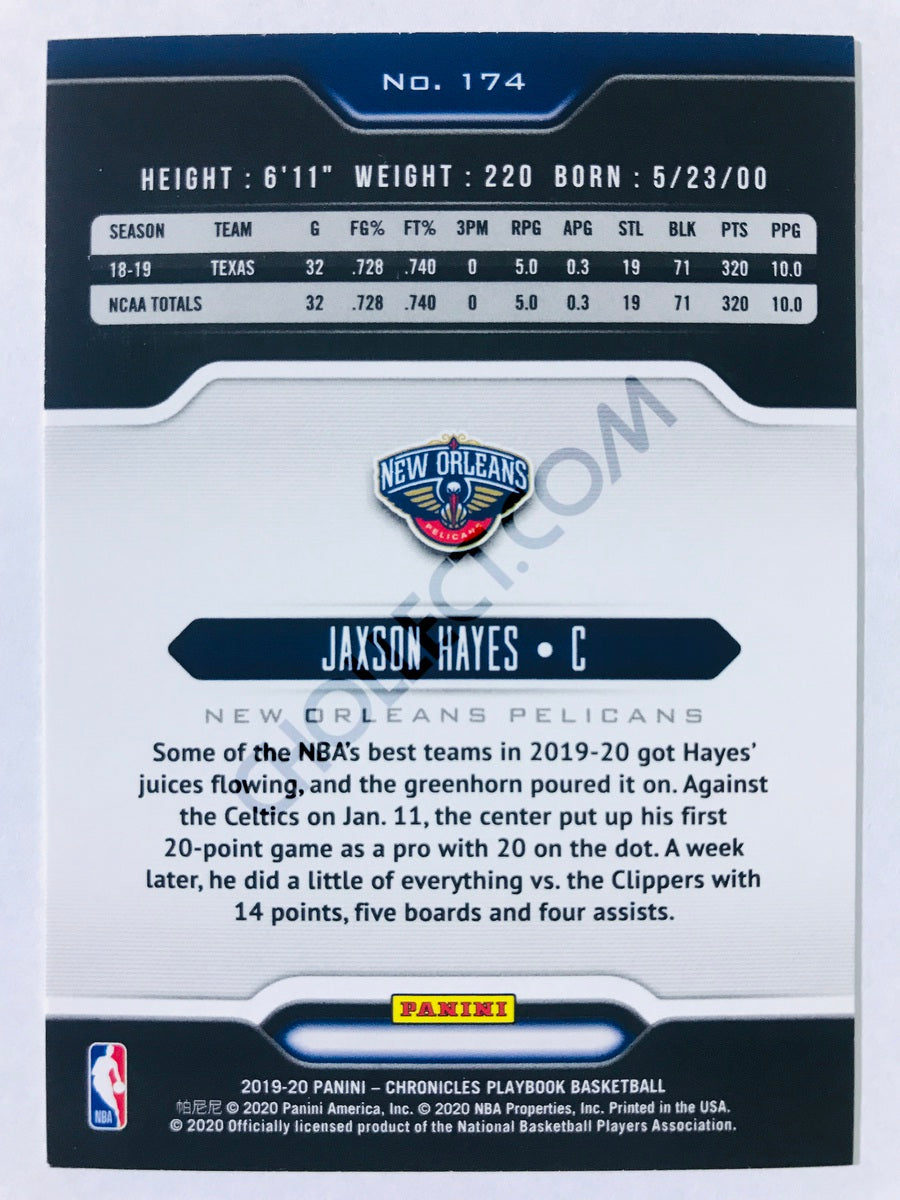 Jaxson Hayes - New Orleans Pelicans 2019-20 Panini Chronicles Playbook RC Rookie #174
