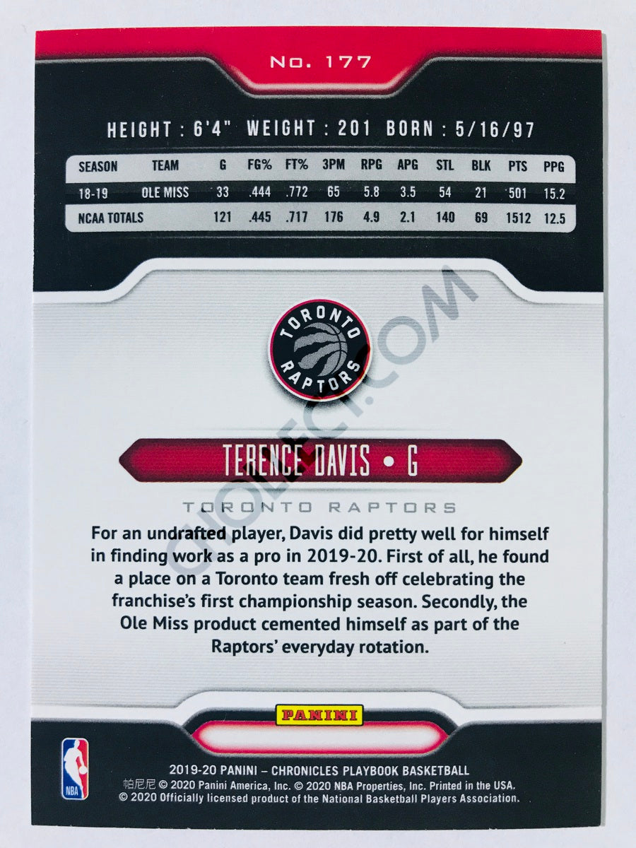 Terence Davis - Toronto Raptors 2019-20 Panini Chronicles Playbook RC Rookie #177