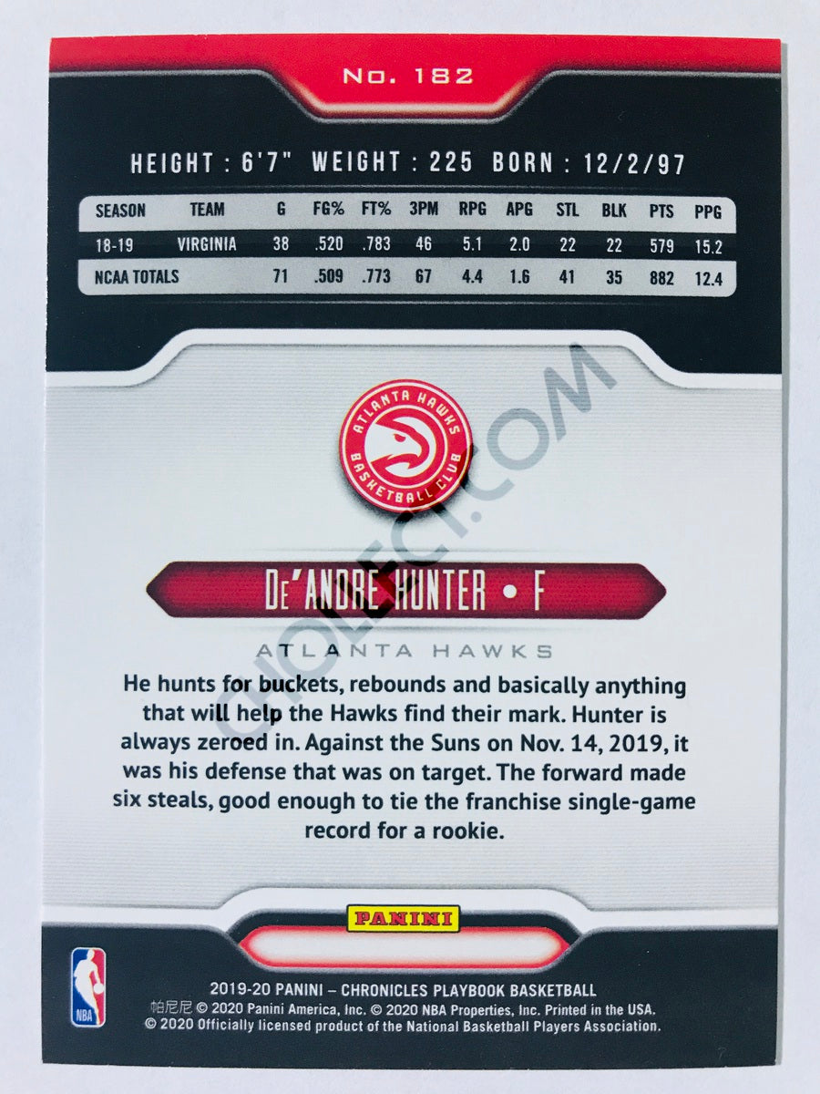 De'Andre Hunter - Atlanta Hawks 2019-20 Panini Chronicles Playbook RC Rookie #182