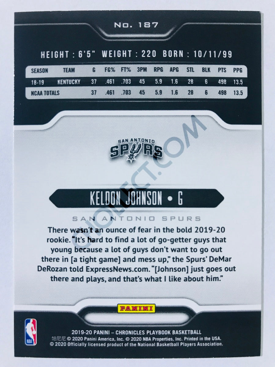 Keldon Johnson - San Antonio Spurs 2019-20 Panini Chronicles Playbook RC Rookie #187