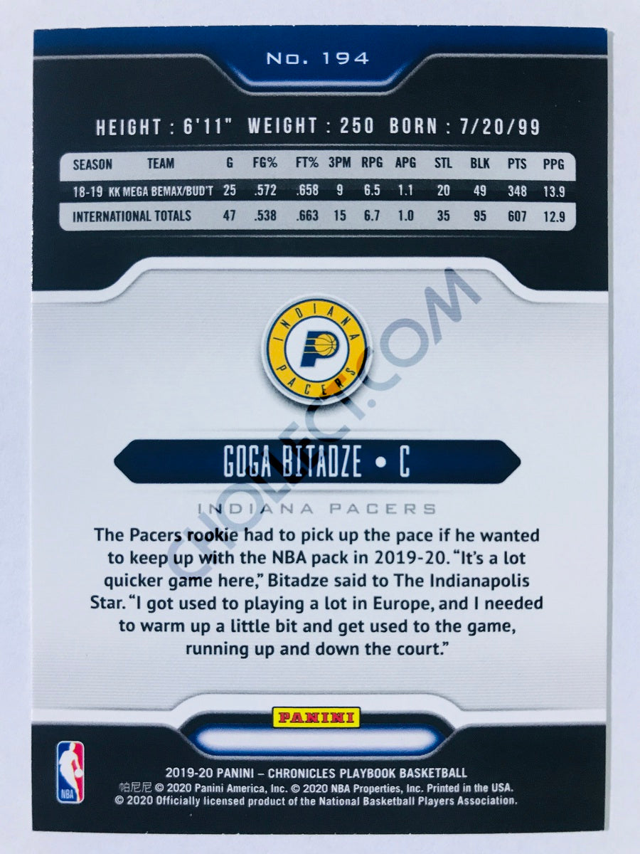 Goga Bitadze - Indiana Pacers 2019-20 Panini Chronicles Playbook RC Rookie #194