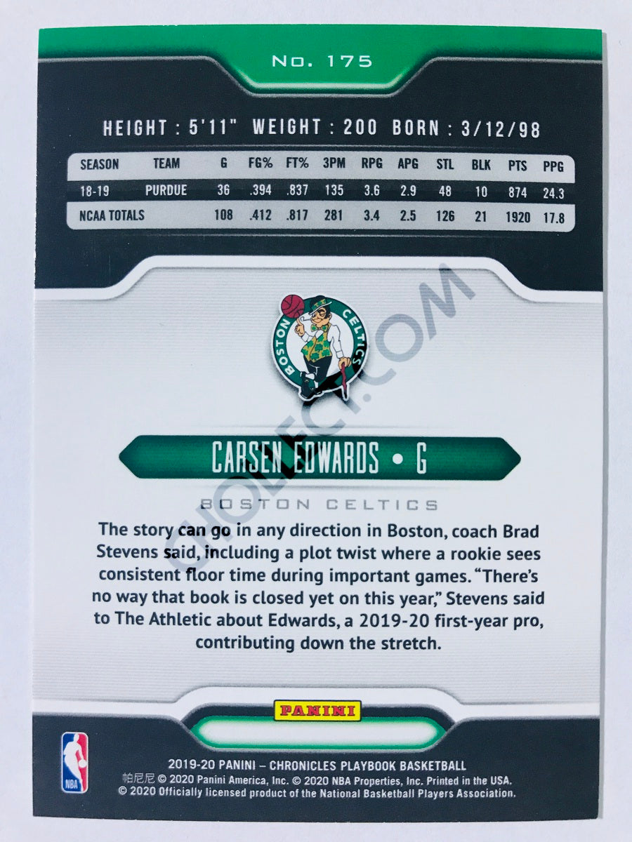 Carsen Edwards - Boston Celtics 2019-20 Panini Chronicles Playbook Pink Parallel RC Rookie #175