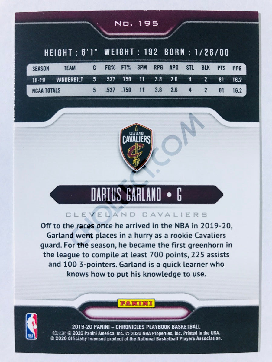 Darius Garland - Cleveland Cavaliers 2019-20 Panini Chronicles Playbook Pink Parallel RC Rookie #195