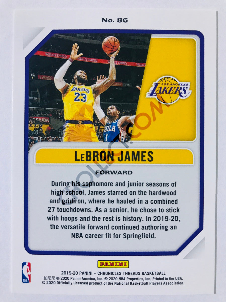 LeBron James - Los Angeles Lakers 2019-20 Panini Chronicles Threads #86
