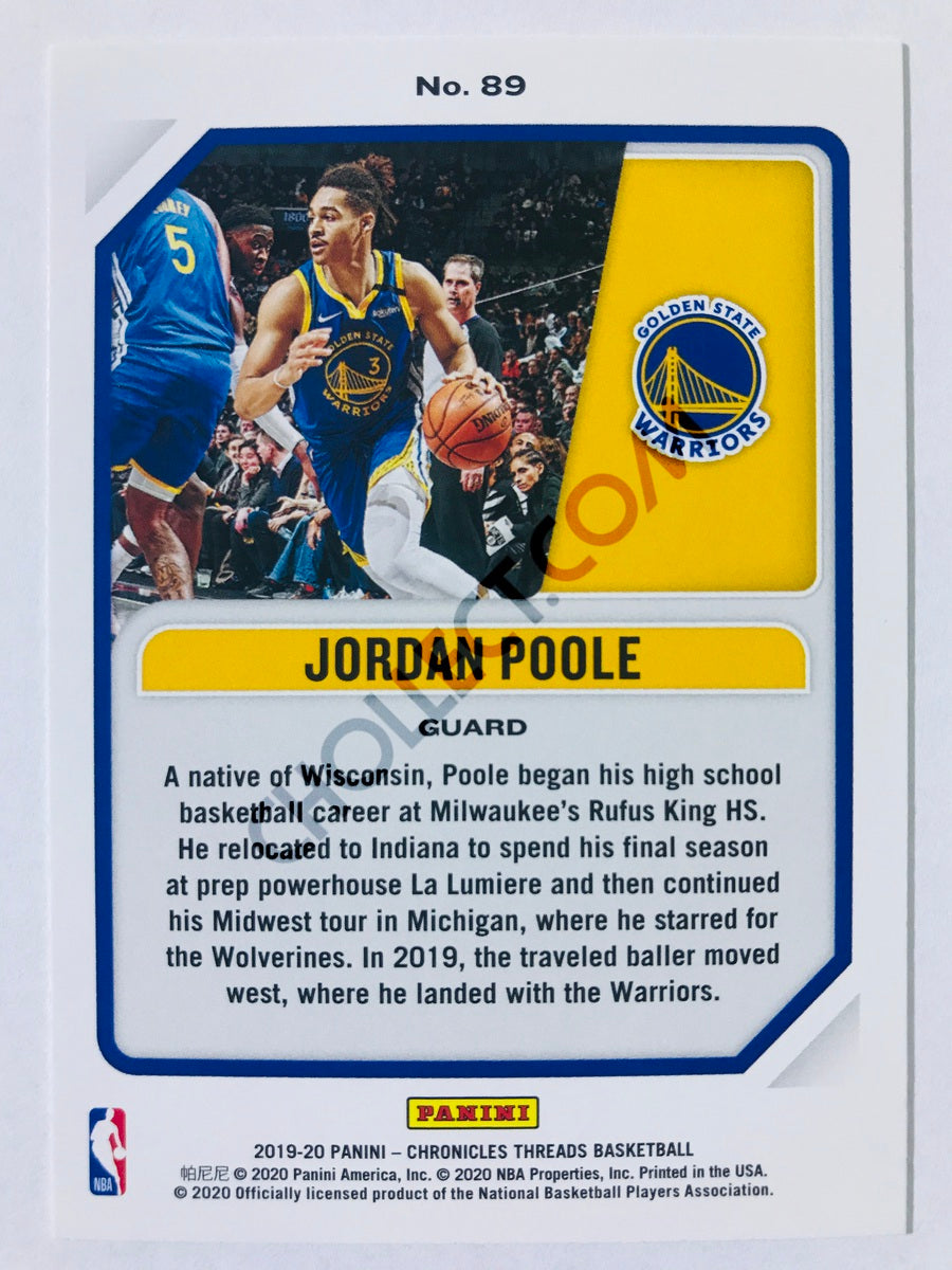 Jordan Poole - Golden State Warriors 2019-20 Panini Chronicles Threads RC Rookie #89