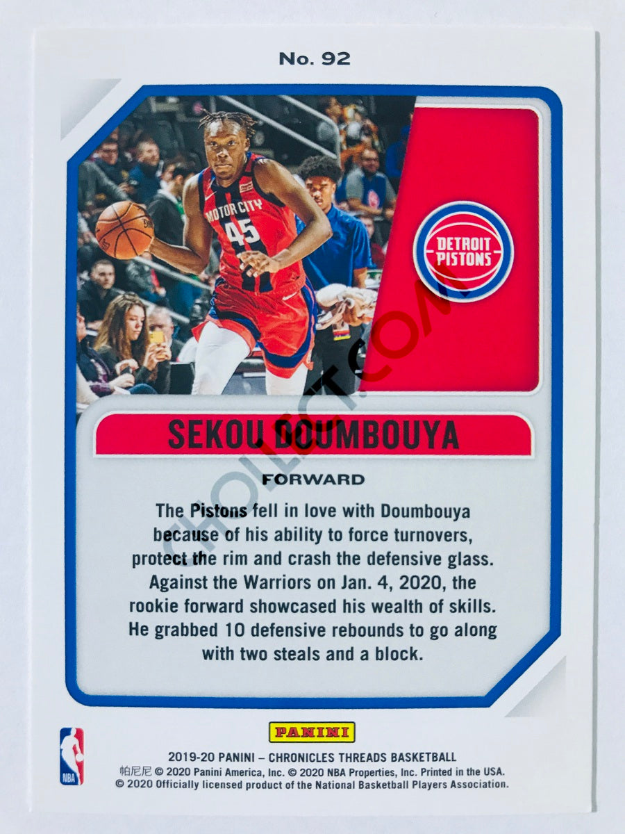 Sekou Doumbouya - Detroit Pistons 2019-20 Panini Chronicles Threads RC Rookie #92