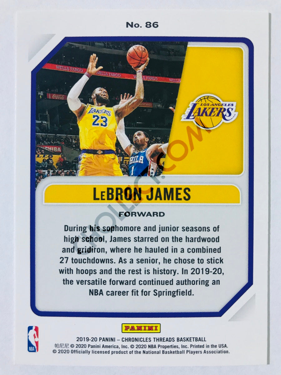 LeBron James - Los Angeles Lakers 2019-20 Panini Chronicles Threads Pink Parallel #86