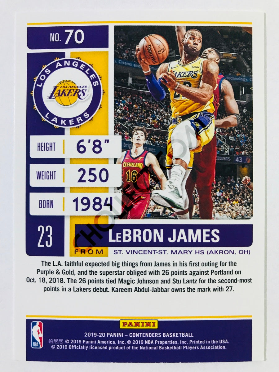 LeBron James - Los Angeles Lakers 2019-20 Panini Contenders Season Ticket #70