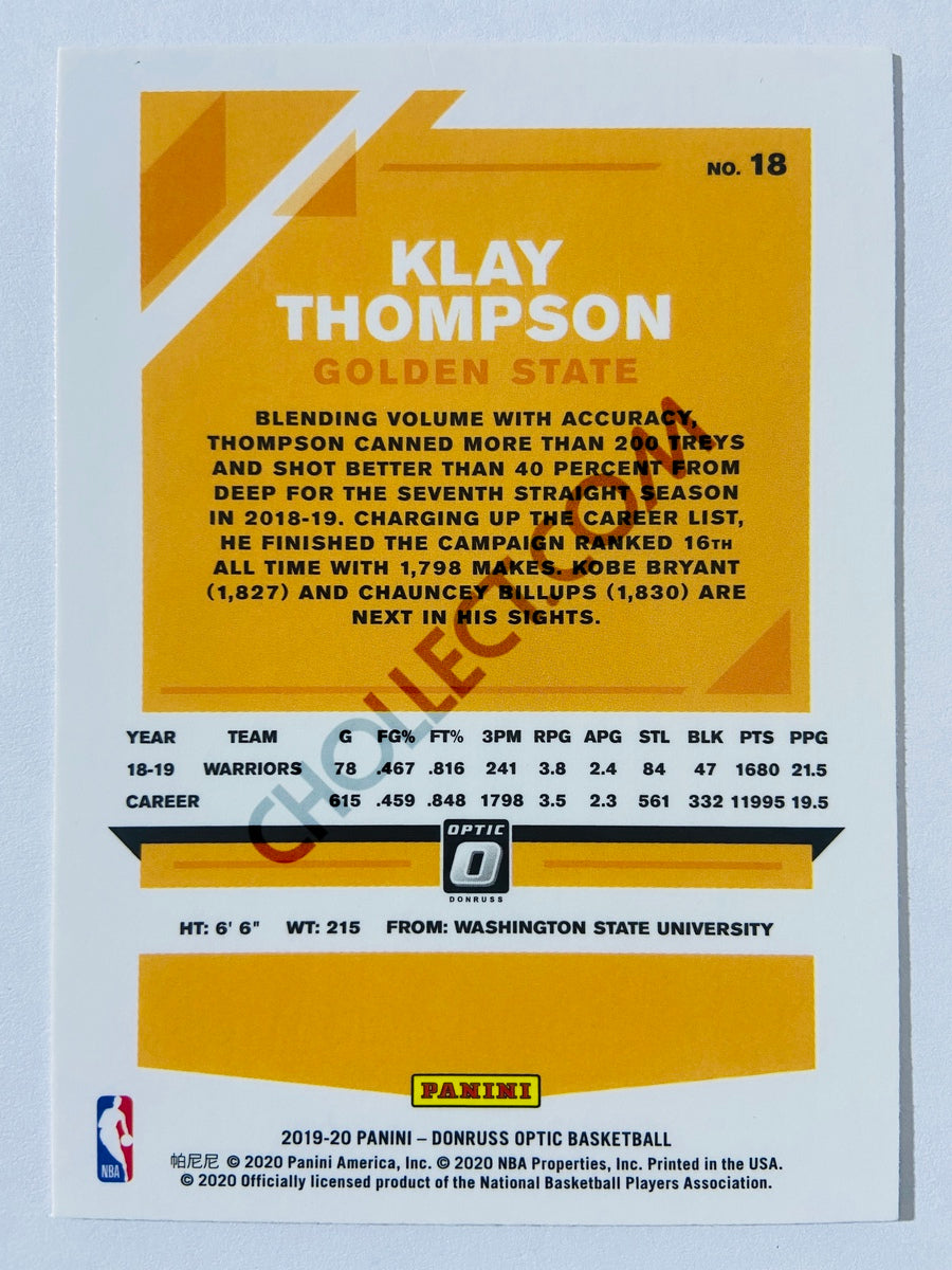 Klay Thompson - Golden State Warriors 2019-20 Panini Donruss Optic #18