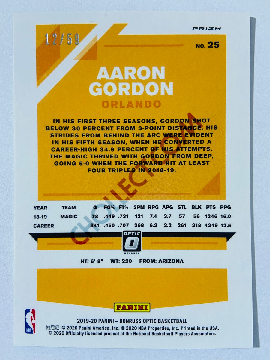 Aaron Gordon - Orlando Magic 2019-20 Panini Donruss Optic Blue Parallel #25 | 12/59