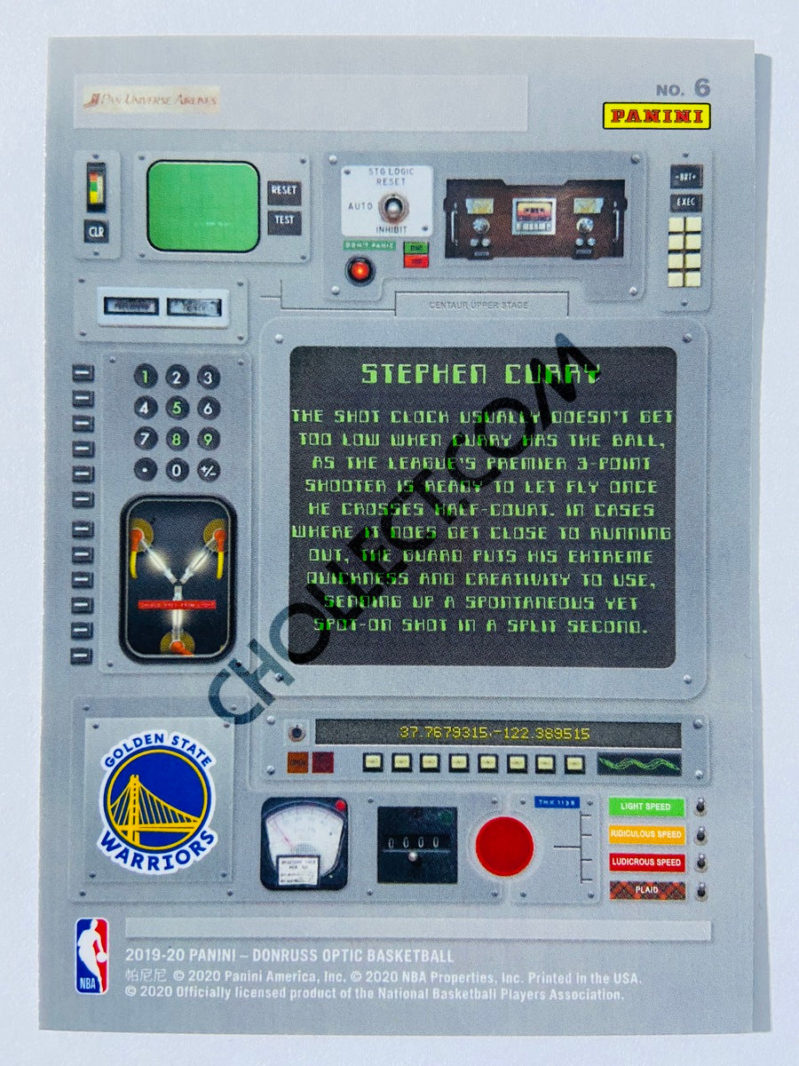 Stephen Curry - Golden State Warriors 2019-20 Panini Donruss Optic T-Minus 3.2.1. Insert #6