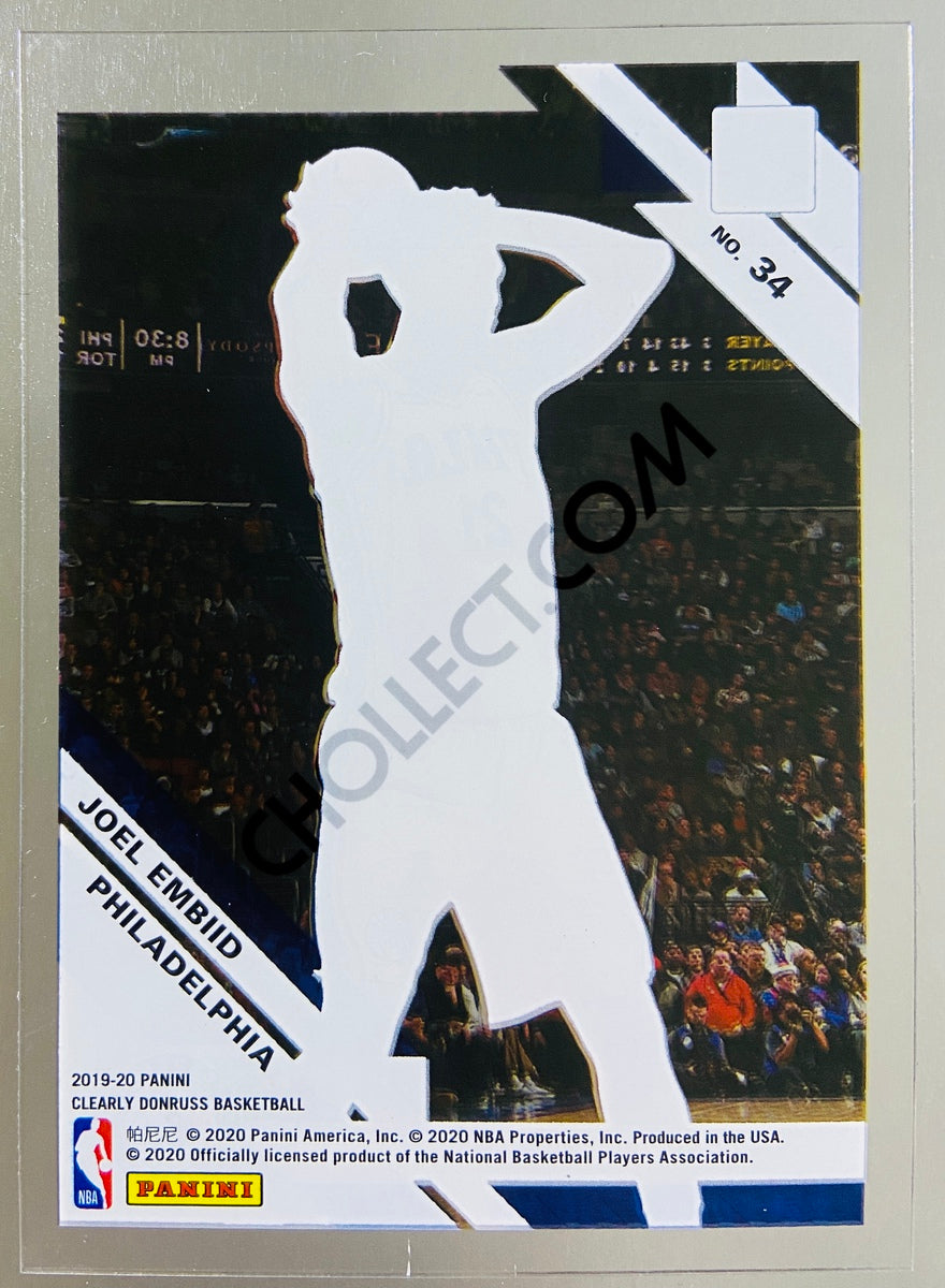 Joel Embiid - Philadelphia 76ers 2019-20 Panini Donruss Clearly #34