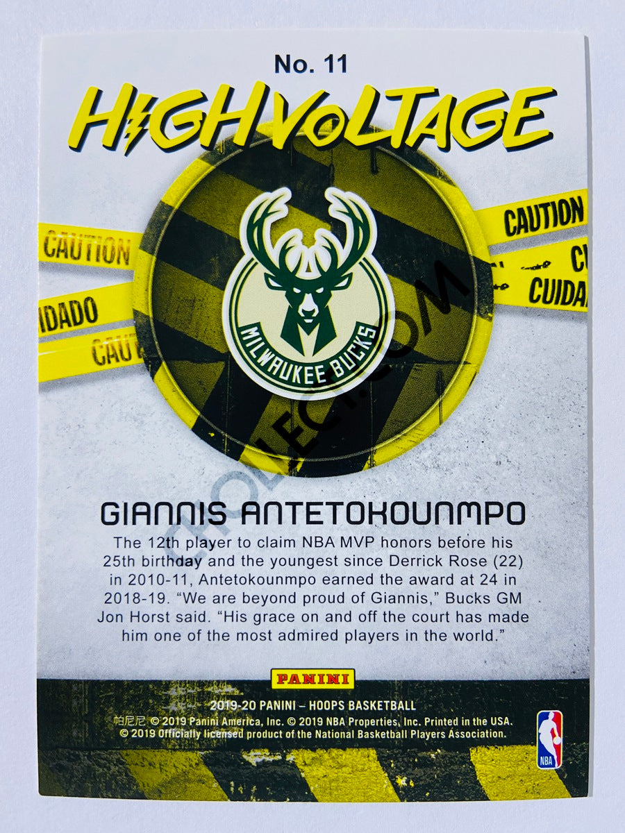 Giannis Antetokounmpo - Milwaukee Bucks 2019-20 Panini Hoops High Voltage #11
