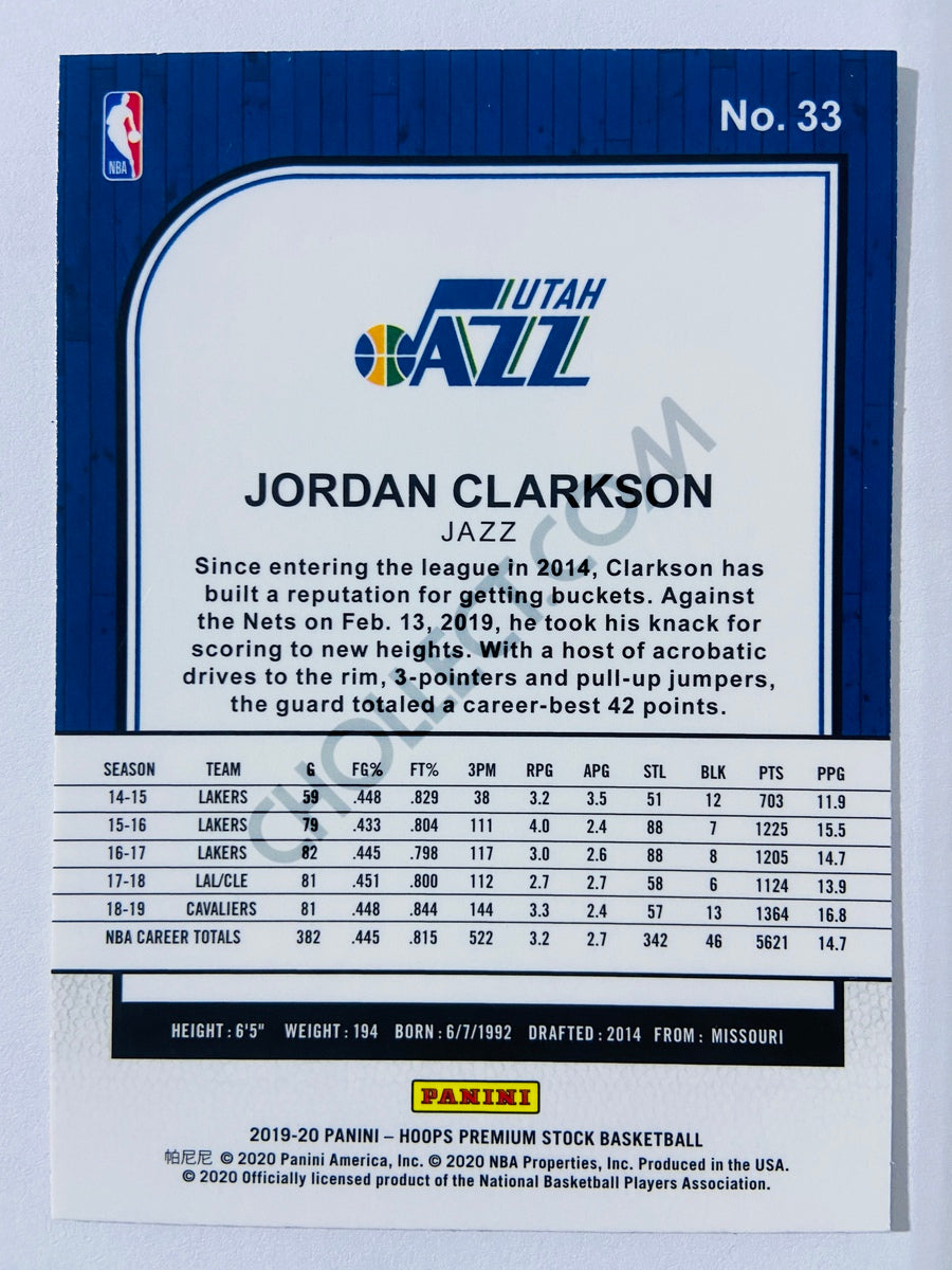 Jordan Clarkson - Utah Jazz 2019-20 Panini Hoops Premium Stock #33