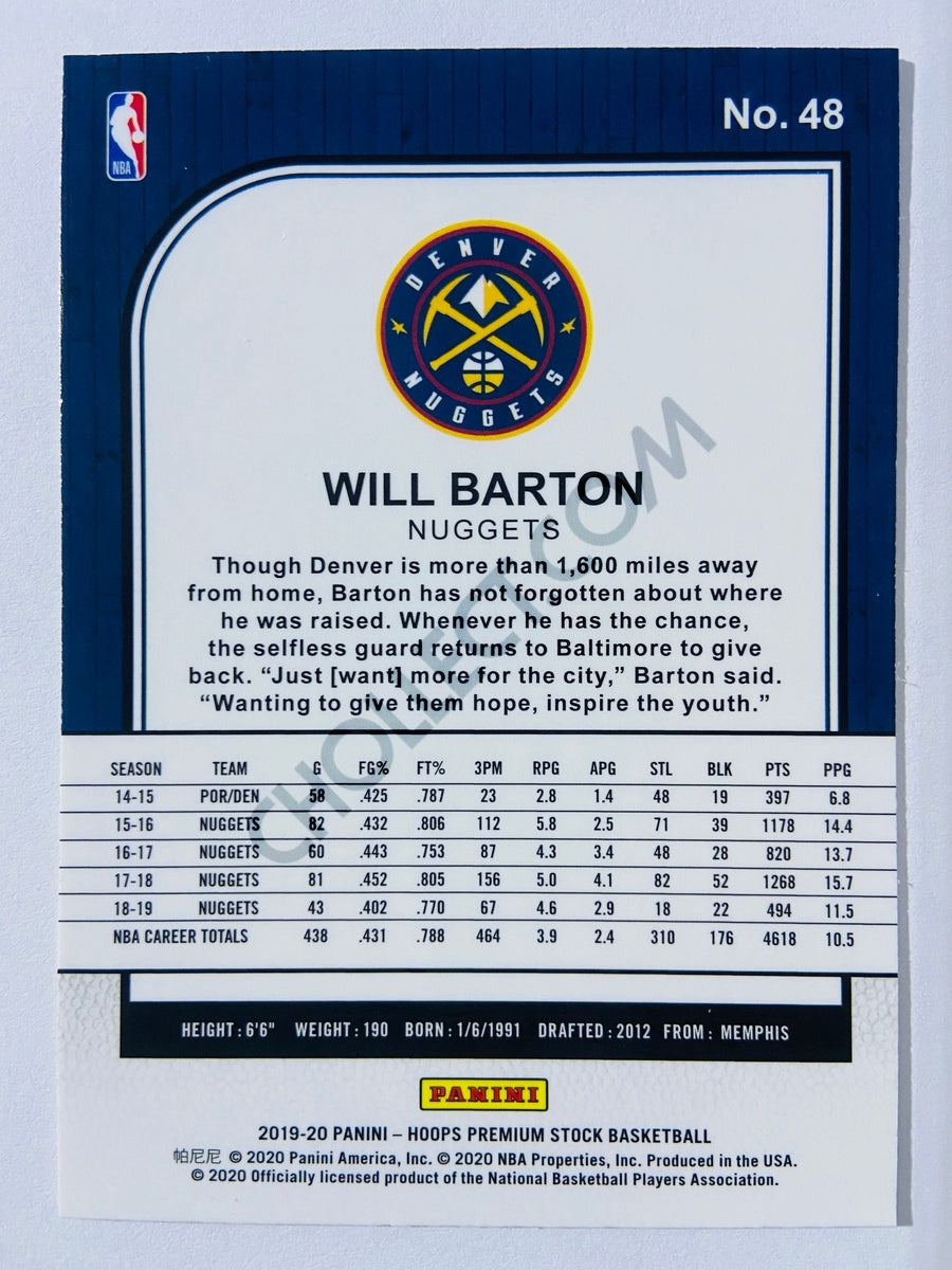 Will Barton - Denver Nuggets 2019-20 Panini Hoops Premium Stock #48