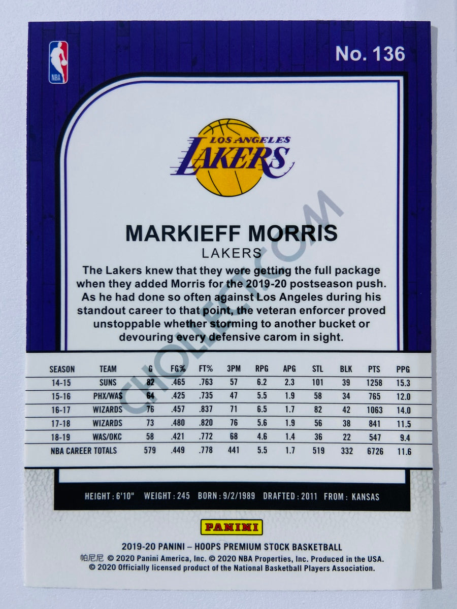 Markieff Morris - Los Angeles Lakers 2019-20 Panini Hoops Premium Stock #136