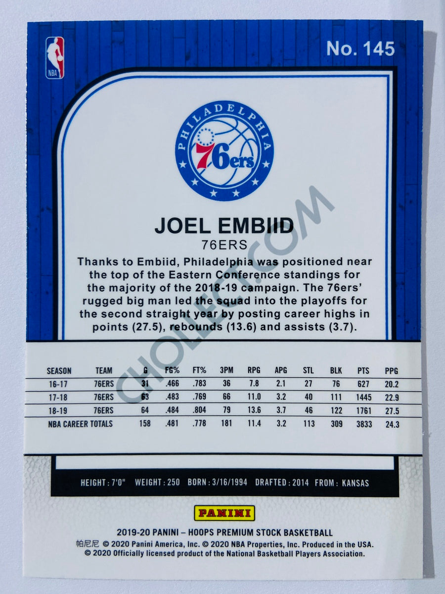 Joel Embiid - Philadelphia 76ers 2019-20 Panini Hoops Premium Stock #145
