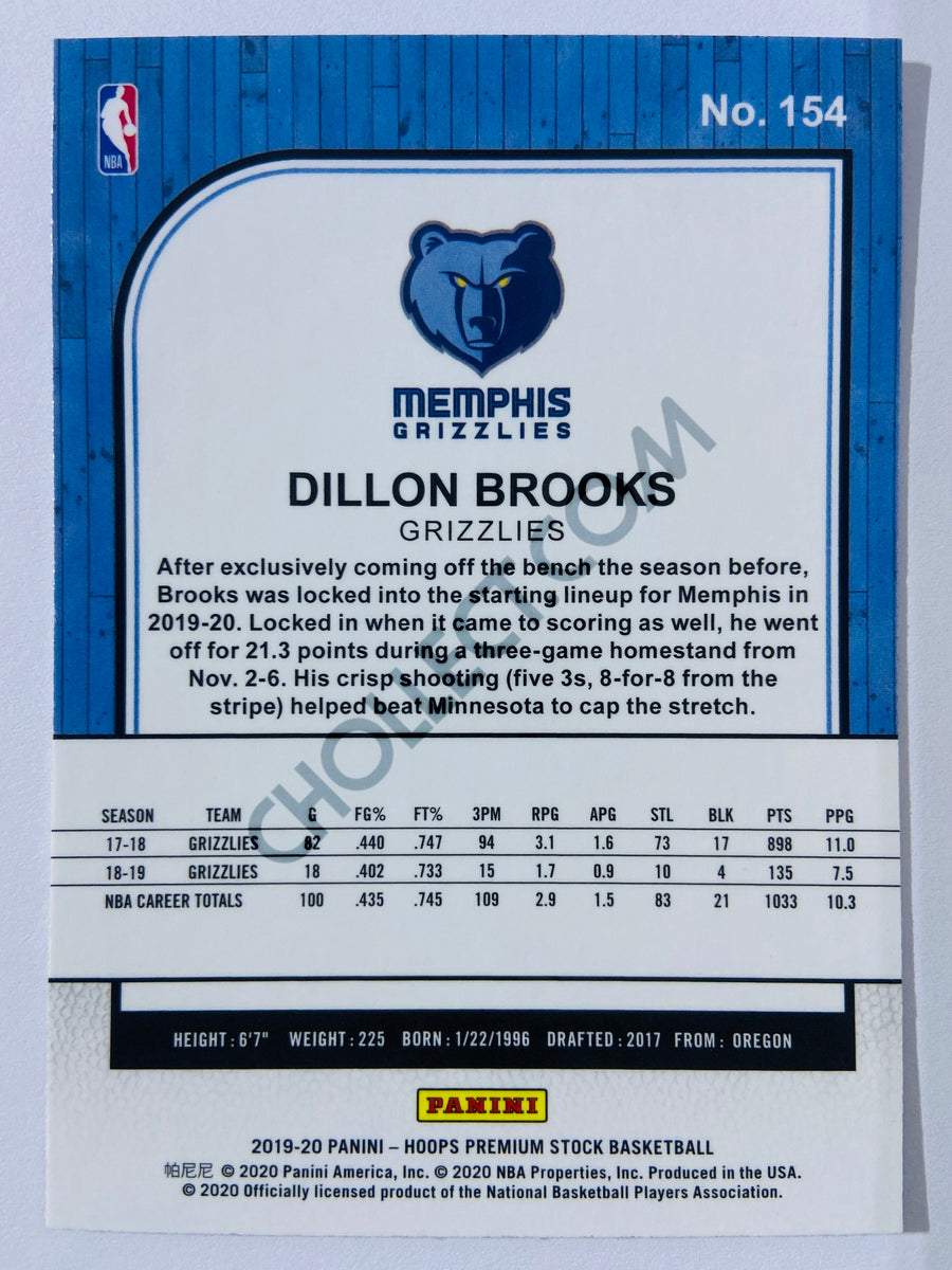 Dillon Brooks - Memphis Grizzlies 2019-20 Panini Hoops Premium Stock #154