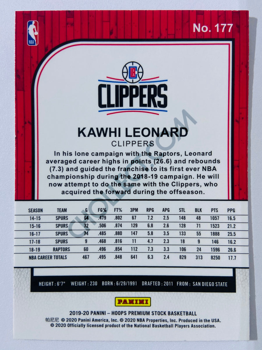 Kawhi Leonard - Los Angeles Clippers 2019-20 Panini Hoops Premium Stock #177