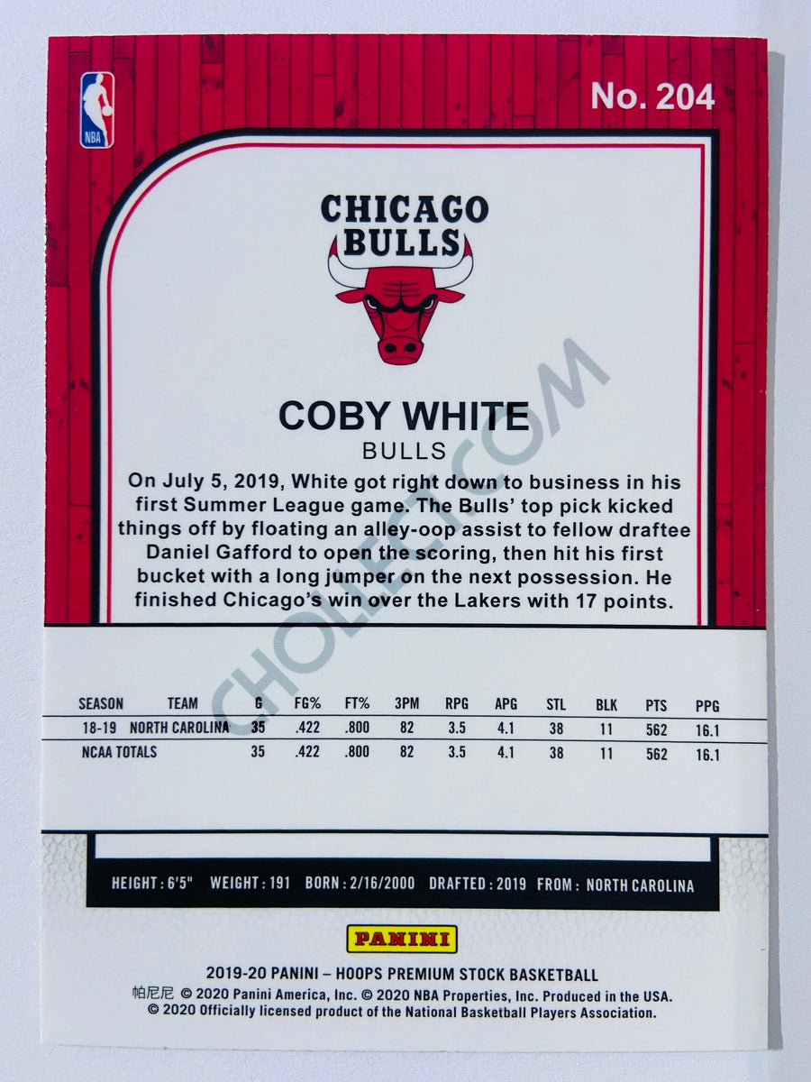 Coby White - Chicago Bulls 2019-20 Panini Hoops Premium Stock RC Rookie #204