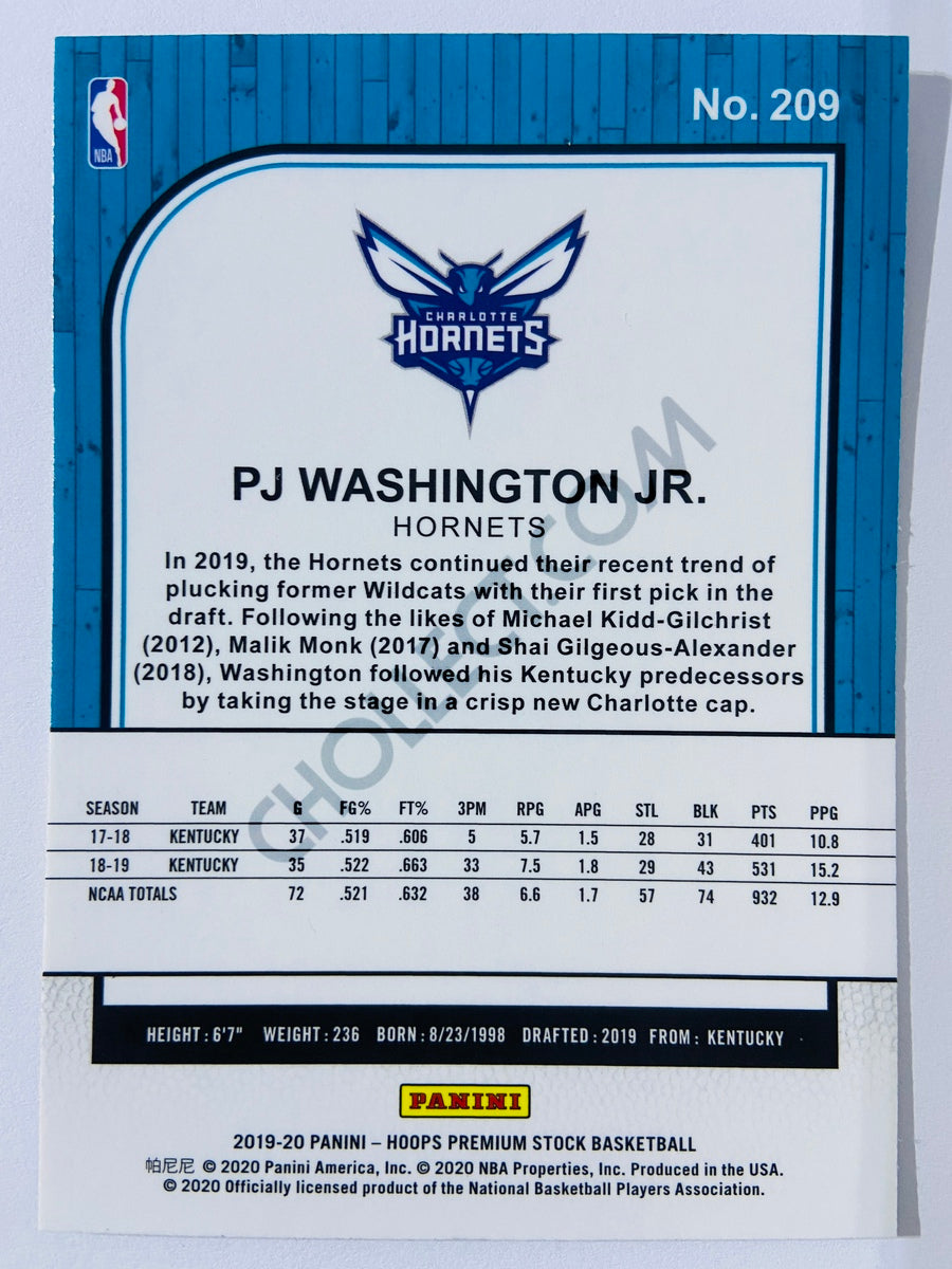 PJ Washington Jr. - Charlotte Hornets 2019-20 Panini Hoops Premium Stock RC Rookie #209