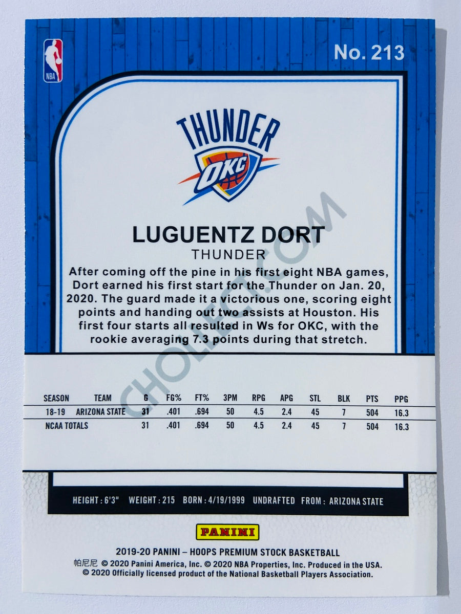 Luguentz Dort - Oklahoma City Thunder 2019-20 Panini Hoops Premium Stock RC Rookie #213