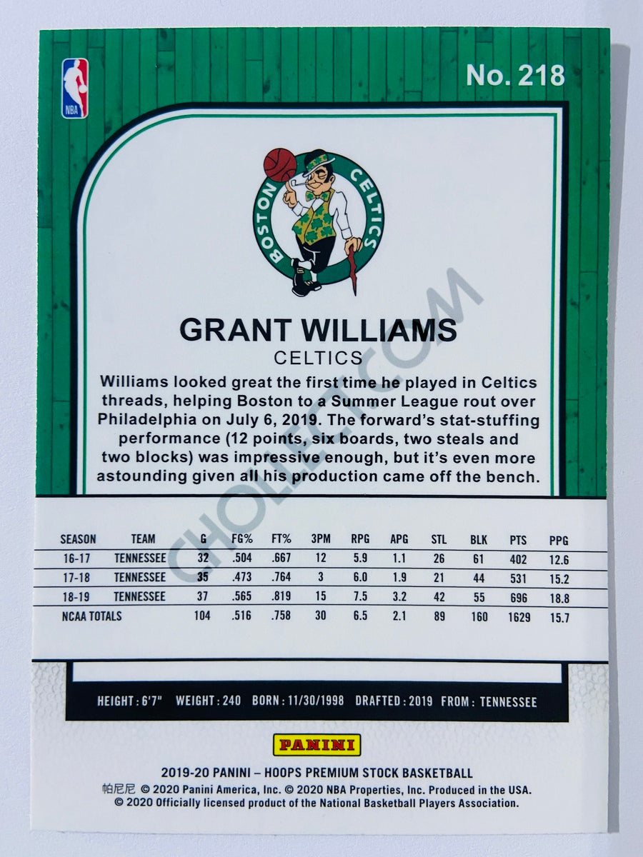 Grant Williams - Boston Celtics 2019-20 Panini Hoops Premium Stock RC Rookie #218