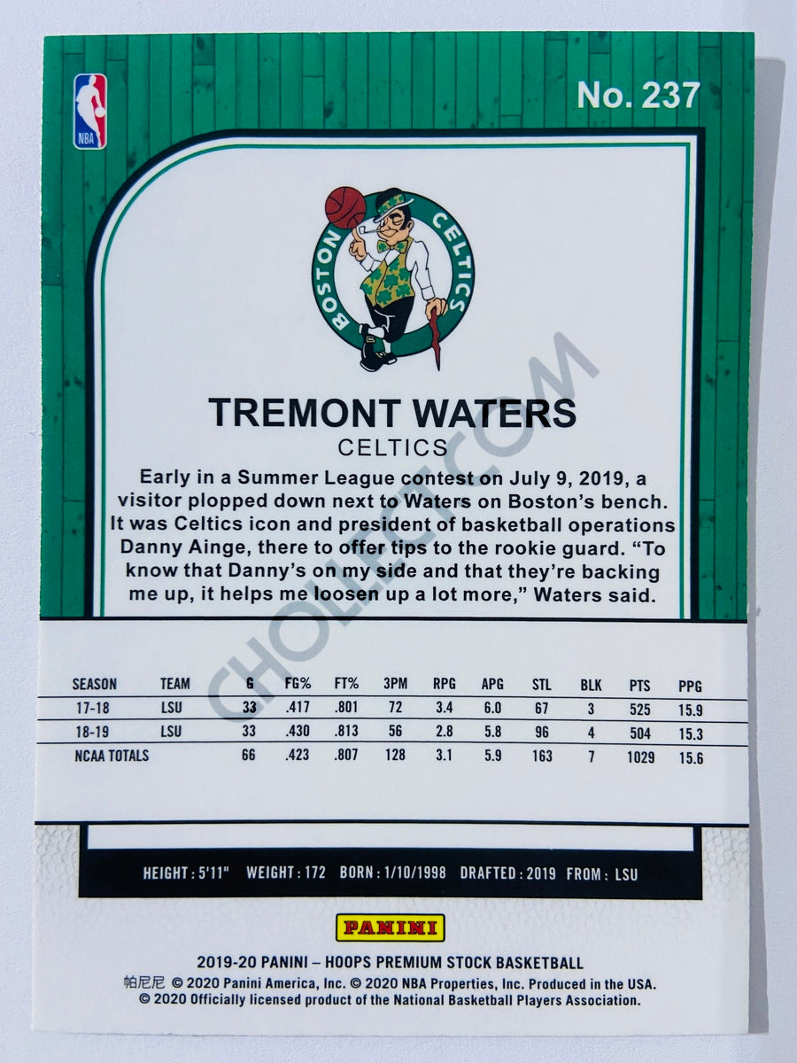 Tremont Waters - Boston Celtics 2019-20 Panini Hoops Premium Stock RC Rookie #237