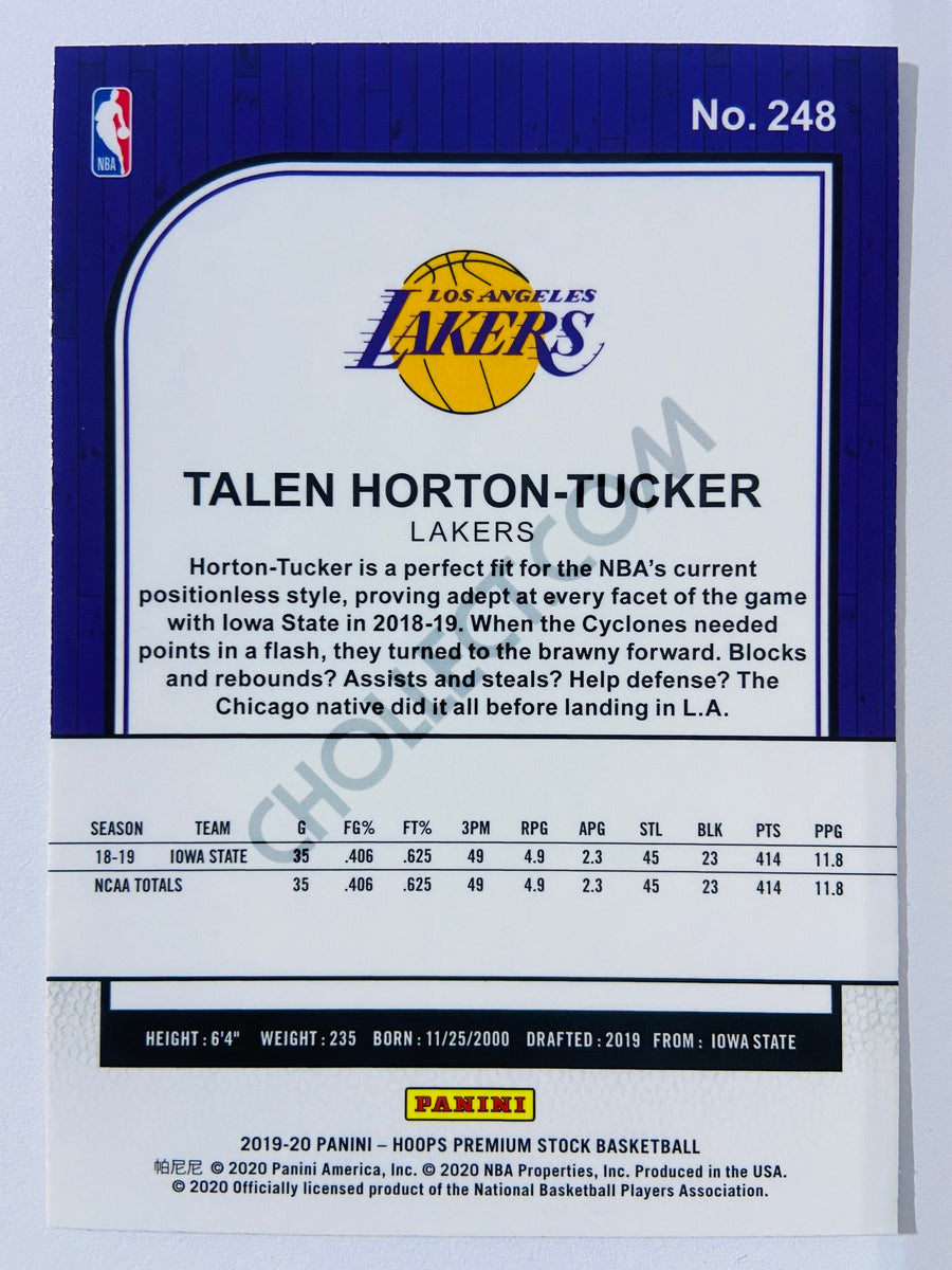 Talen Horton-Tucker - Los Angeles Lakers 2019-20 Panini Hoops Premium Stock RC Rookie #248