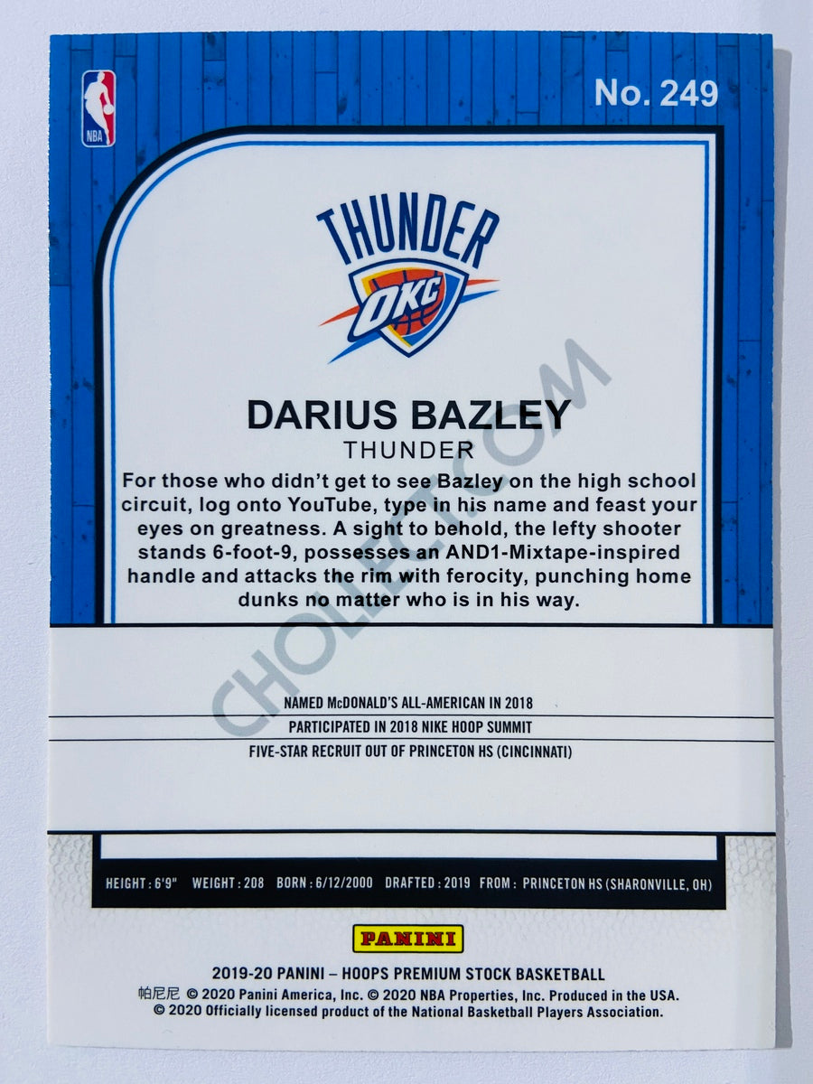 Darius Bazley - Oklahoma City Thunder 2019-20 Panini Hoops Premium Stock RC Rookie #249