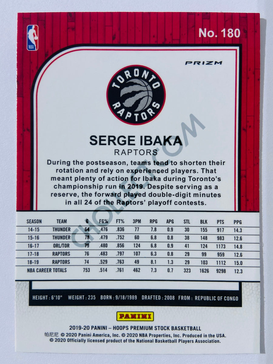 Serge Ibaka - Toronto Raptors 2019-20 Panini Hoops Premium Stock Silver Parallel #180