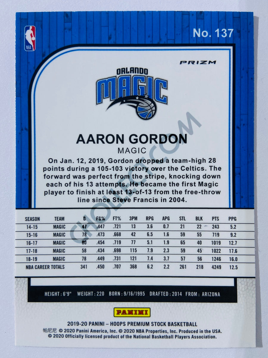 Aaron Gordon - Orlando Magic 2019-20 Panini Hoops Premium Stock Blue Parallel #137
