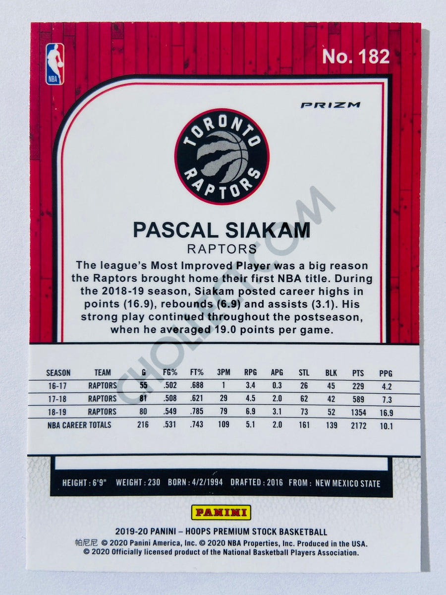 Pascal Siakam - Toronto Raptors 2019-20 Panini Hoops Premium Stock Red Prizm Parallel #182