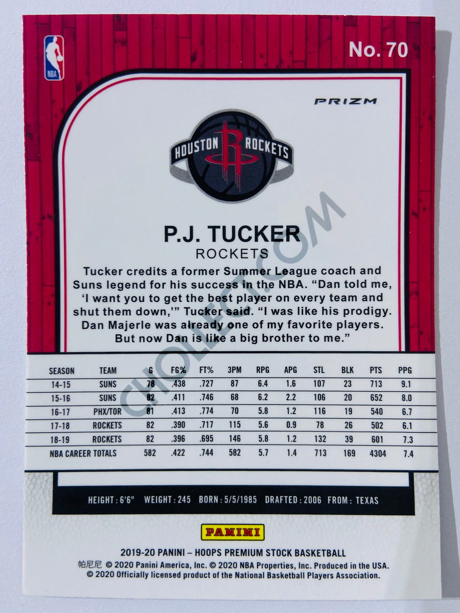 P.J. Tucker - Houston Rockets 2019-20 Panini Hoops Premium Stock Laser Silver Parallel #70