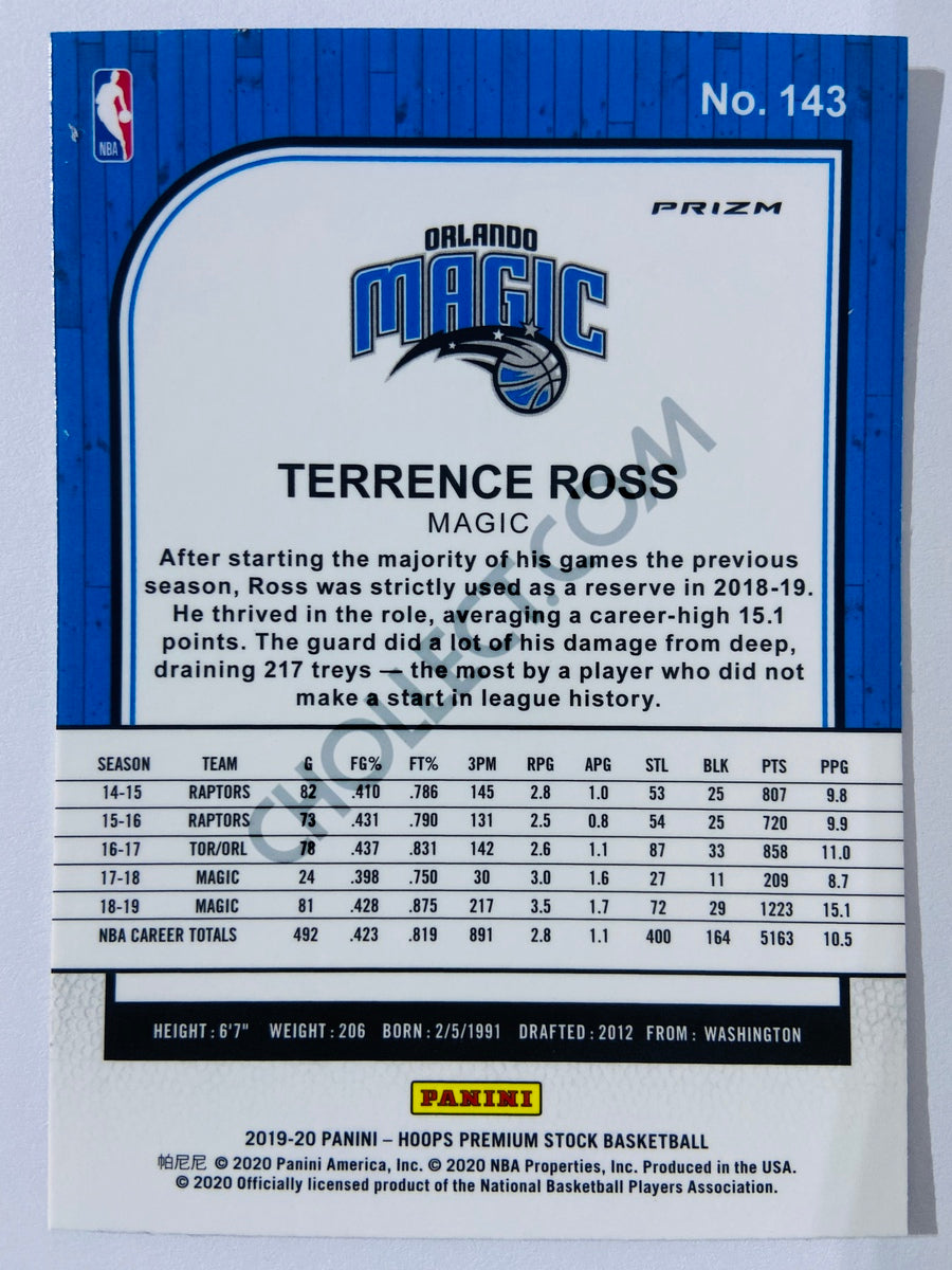 Terrence Ross - Orlando Magic 2019-20 Panini Hoops Premium Stock Laser Silver Parallel #143