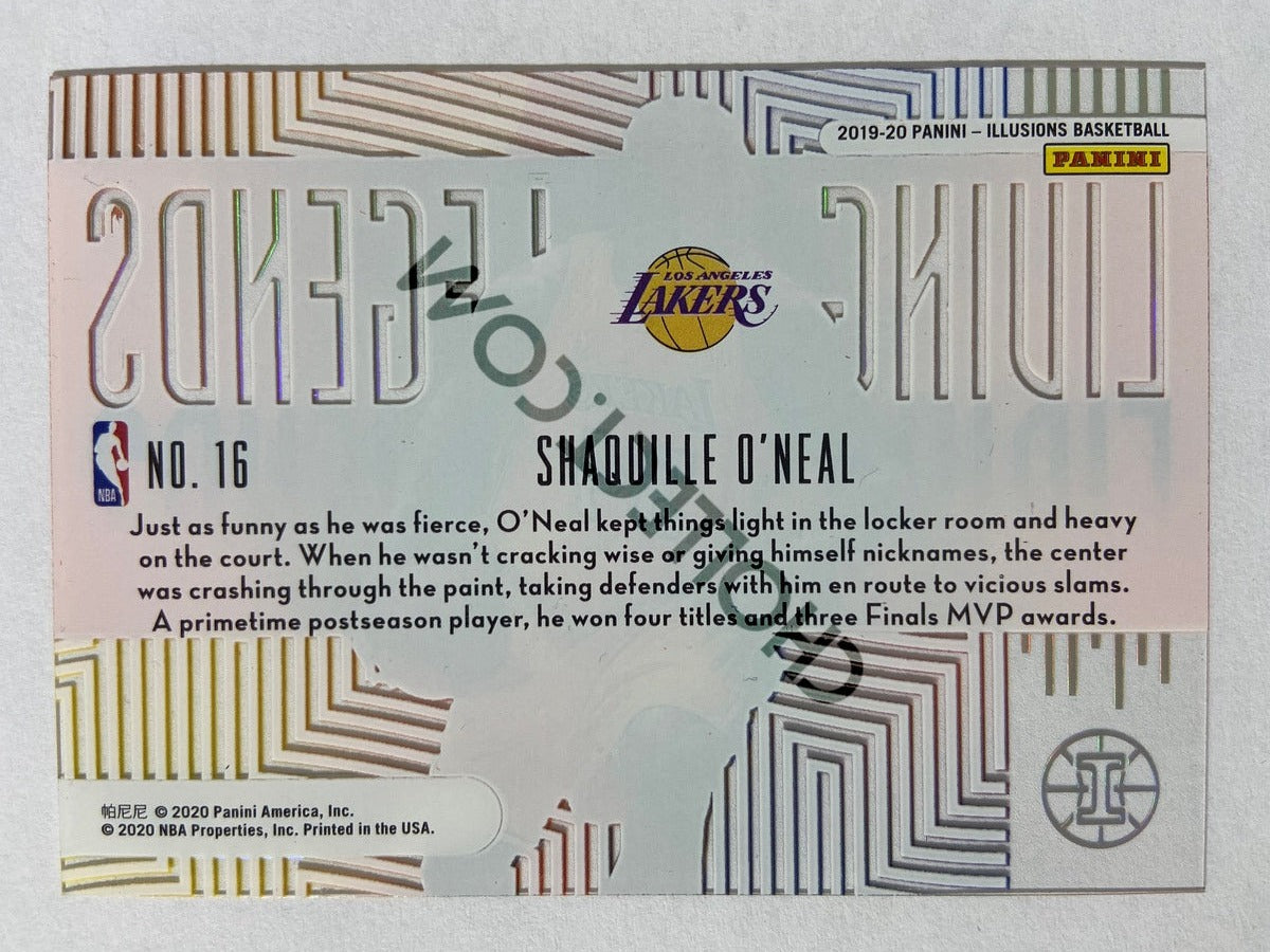 Shaquille O'Neal – Los Angeles Lakers 2019-20 Panini Illusions Living Legends Acetate Orange Parallel #16