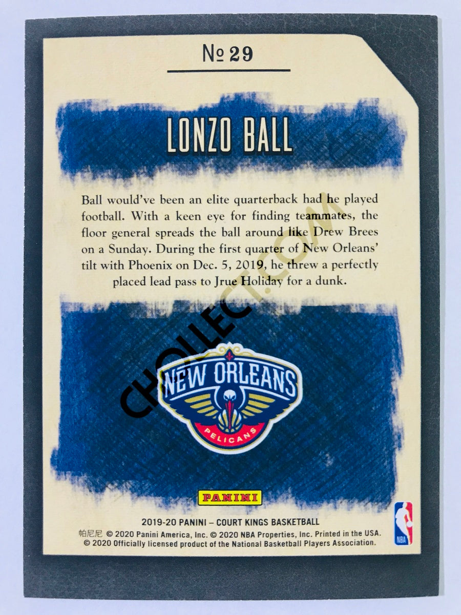 Lonzo Ball - New Orleans Pelicans 2019-20 Panini Court Kings Cross-Hatching Handles Insert #29