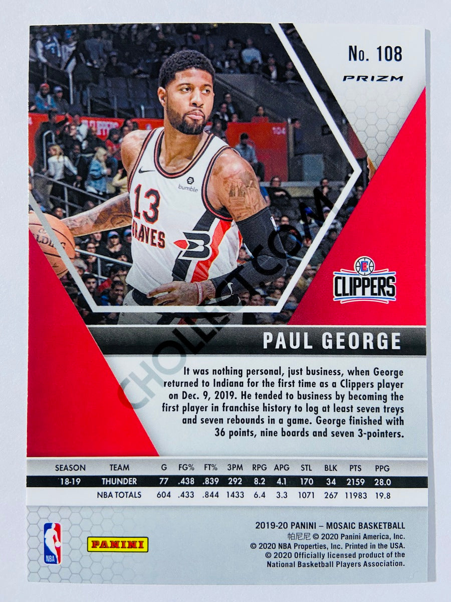 Paul George - Los Angeles Clippers 2019-20 Panini Mosaic Silver Parallel #108