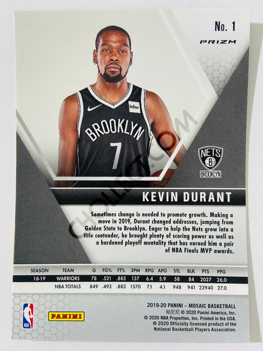 Kevin Durant - Brooklyn Nets 2019-20 Panini Mosaic Green Parallel #1