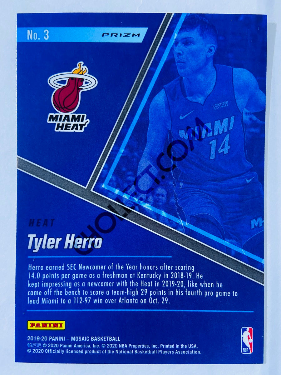 Tyler Herro - Miami Heat 2019-20 Panini Mosaic Blue Chips Mosaic Prizm Parallel Rookie #3